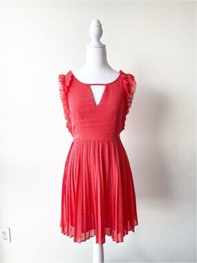 Guess Bright Coral Dress with Ruffle Trim Size 0